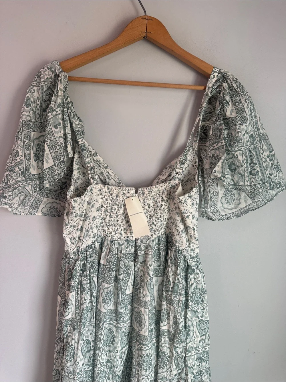 NEW Abercrombie & Fitch Green Floral Patchwork Maxi Dress MP